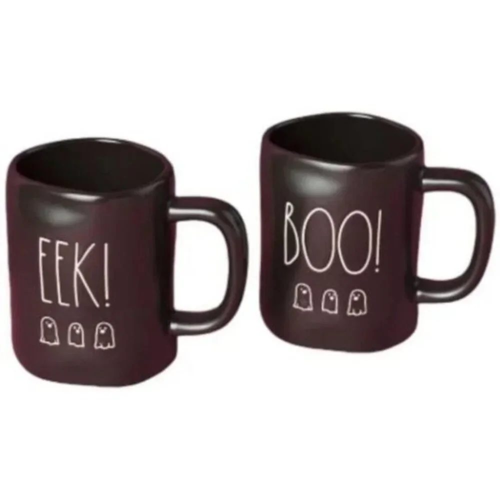 Rae Dunn | 2pk Ceramic Boo And Eek Mug Set Black NWT
